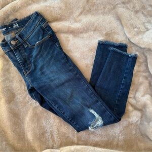 Old Navy Dark Blue Distressed Skinny Jeans